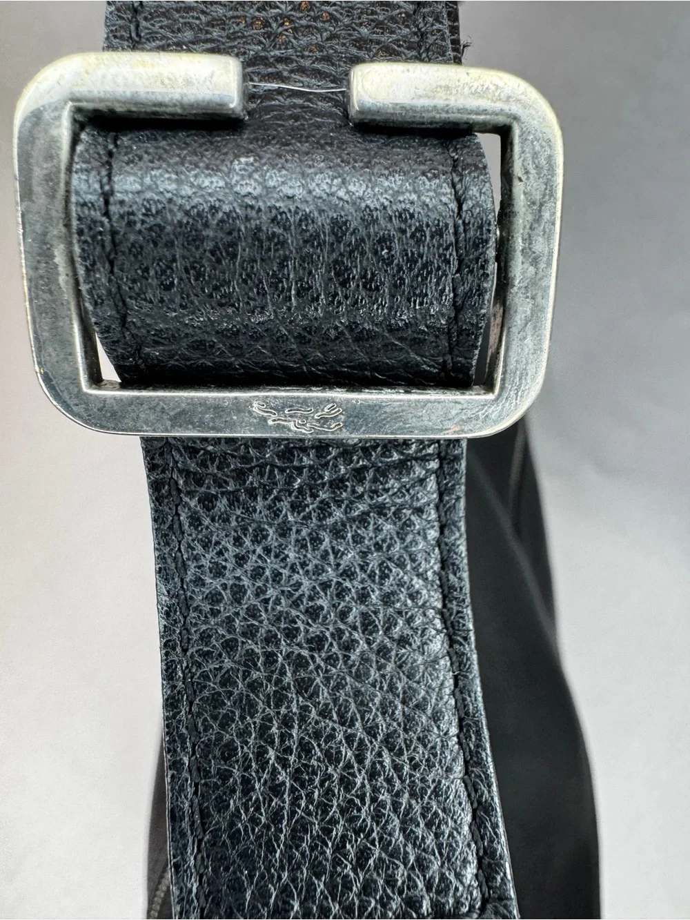 Longchamp Black Pebbled Leather Hobo Shoulder Bag Silver Hardware Large